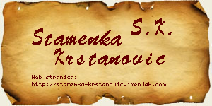 Stamenka Krstanović vizit kartica